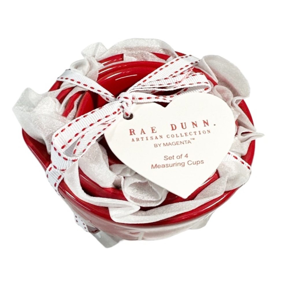 NEW Rae Dunn RED HEART Measuring Cups Set/4 ♥️♥️♥️ - Picture 3 of 5